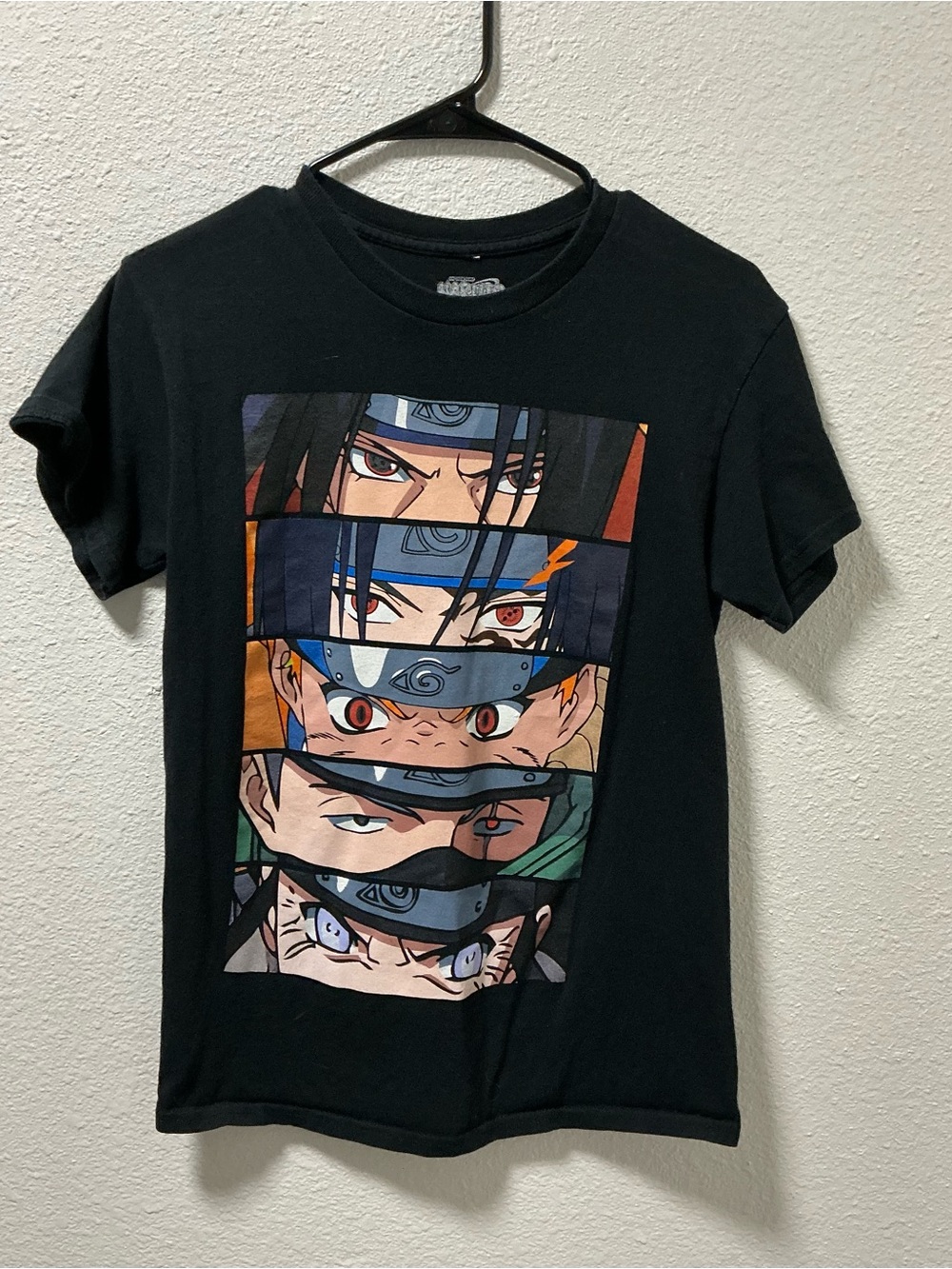 Naruto Shippuden Characters Eye Panel Graphic t shirt men’s small black anime